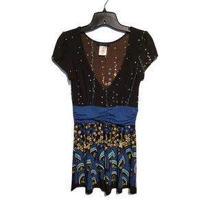 Fleurish Brown Blue Dress Tunic